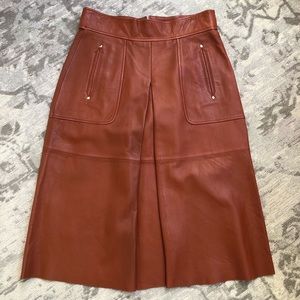 Zara Leather Midi Skirt